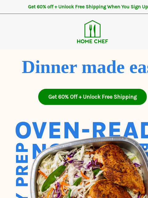 homechef newsletter: Cooking really IS that convenient! Putting food on...