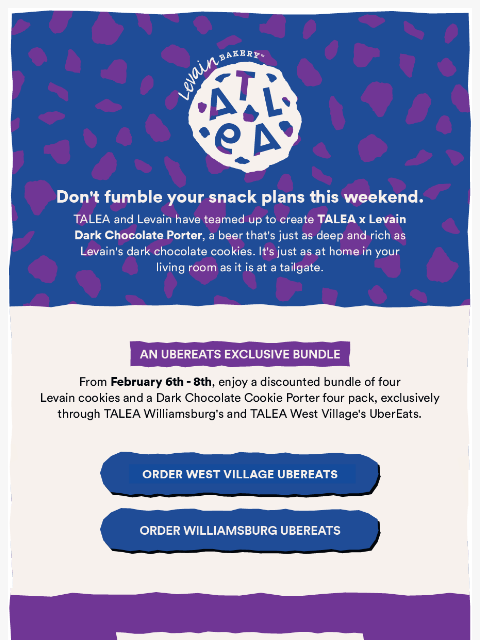 taleabeer newsletter: Levain x TALEA is back! 👀🍪