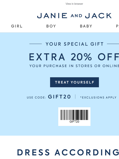 janieandjack newsletter: Our latest sale dresses + extra 20% off