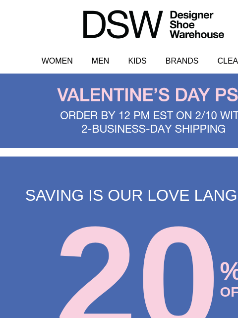 dsw newsletter: 20% OFF [NEW] SHOES