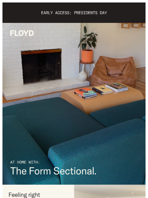 floydhome newsletter: The Form Sectional at home