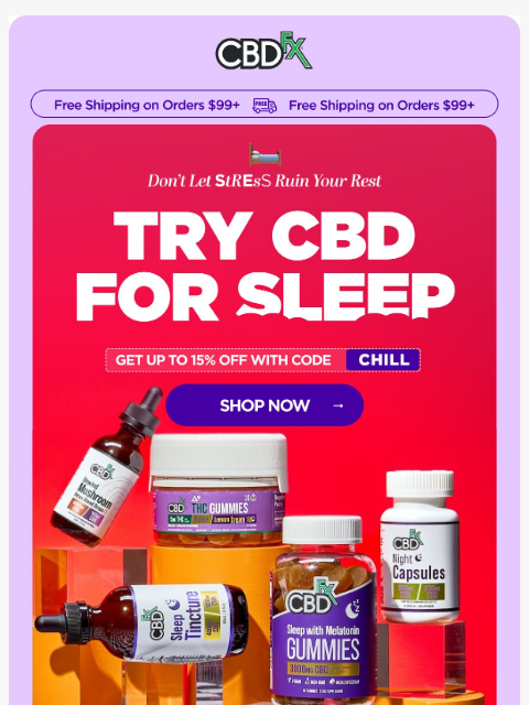 cbdfx newsletter: Is stress affecting your sleep? CBD can help!
