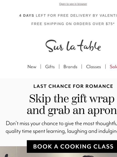 surlatable newsletter: Don't miss the hottest ticket in town.