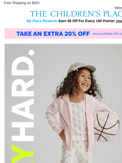 childrensplace newsletter: Comfy Activewear That Keeps Up: $12+ 🙌