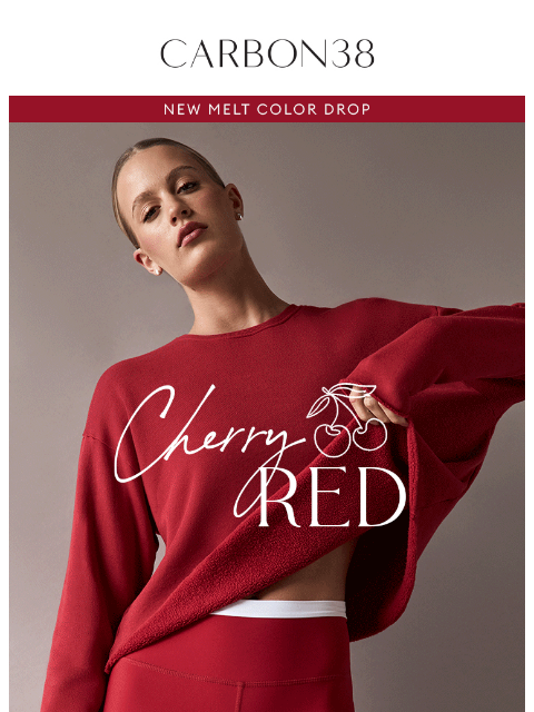 carbon38 newsletter: New Color Drop: Cherry Red 🍒