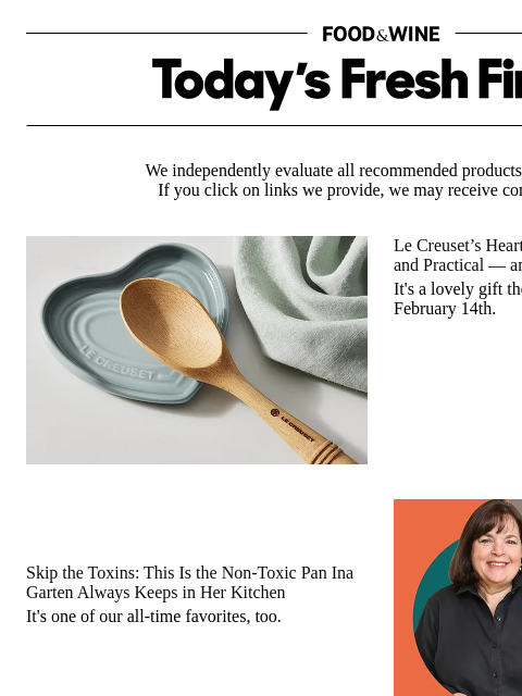 foodandwine newsletter: The Non-Toxic Pan Ina Garten Always Keeps in Her K...