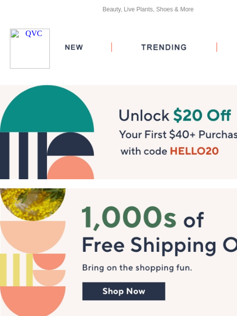 Beauty, Live Plants, Shoes & More QVC New TRENDING DEALS Unlock $20 off Your First Purchase Free Shipping Header Beauty Fashion Live Plants Shoes Header Isaac Mizrahi Live! Tall True Denim Mini