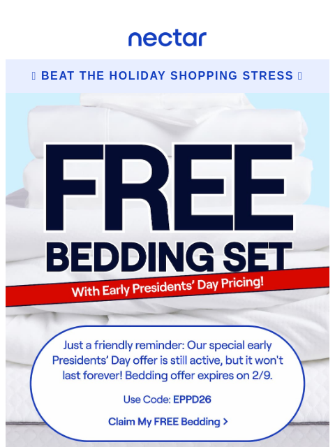 nectarsleep newsletter: 🚶This EPPD26 code is walking out the door