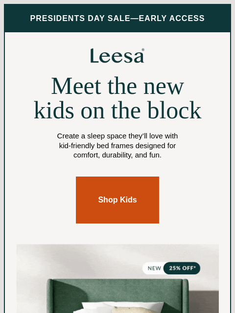 leesasleep newsletter: Save 25% on our new kid’s furniture