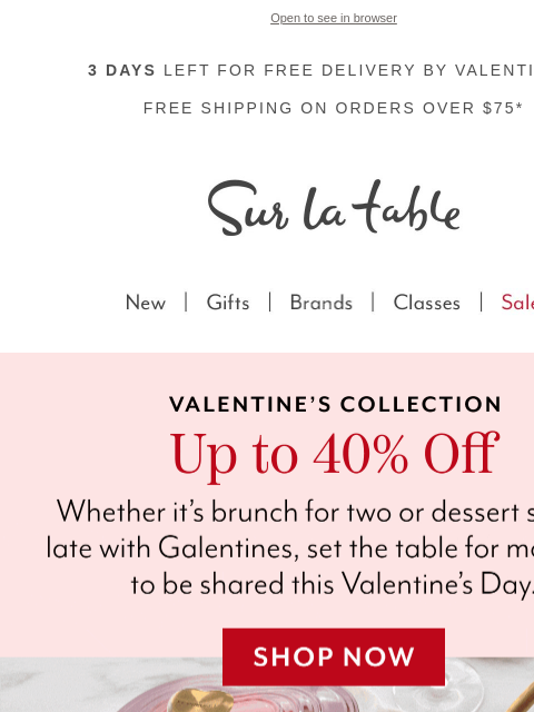 surlatable newsletter: 🥰 There's still time to surprise your Valentine.