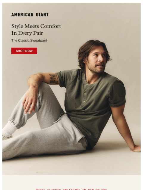 american-giant newsletter: The Classic Sweatpant for Men