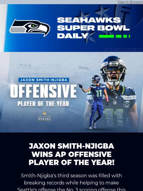seahawksemail newsletter: JSN Wins AP Offensive Player of the Year