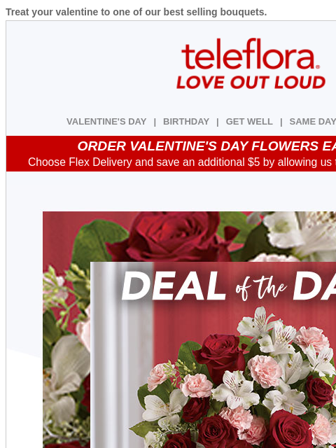 teleflora newsletter: Re: Your [$15.19] Credit...
