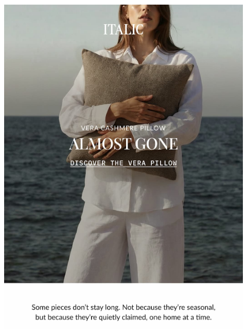 italic newsletter: FEW LEFT: Vera Cashmere Pillows