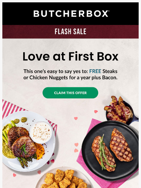 butcherbox newsletter: 💍 Say YES to FREE steak!