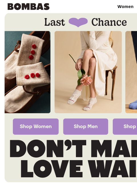 bombas newsletter: Last Chance: Get Those V-Day Gifts on Time