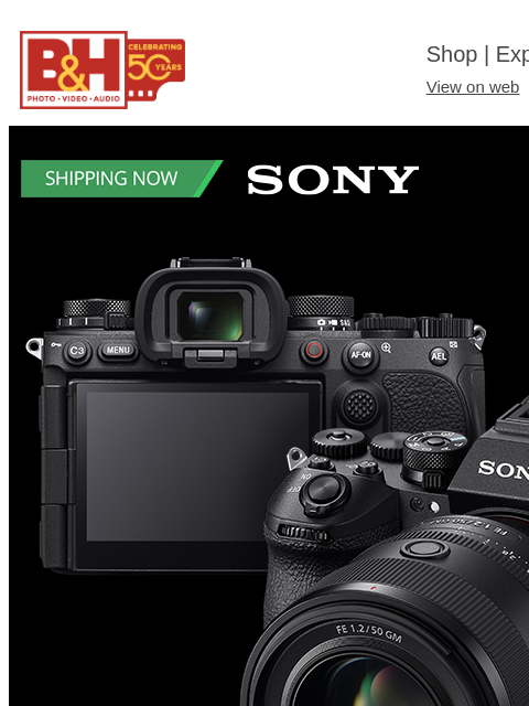 B&H Shop | Explora | Used Dept View on web | Contact Us: 877-865-9088 Connect With Us: Facebook Twitter Instagram YouTube Pinterest TikTok Get the App: Available on the App Store Get it on Google