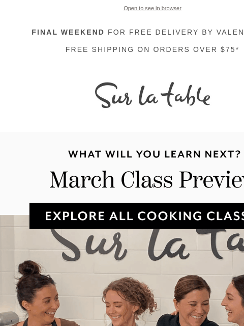 surlatable newsletter: 👀 Sneak a peek at what's cooking in March.