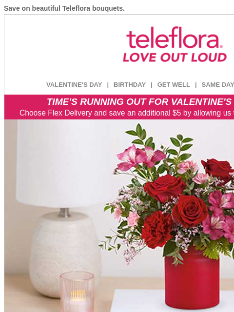 teleflora newsletter: Love in Bloom 🌹Take 25% Off