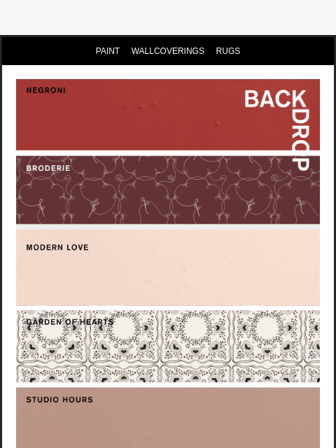backdrophome newsletter: YOUR FEBRUARY PALETTE