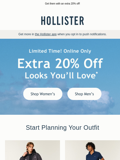 hollisterco newsletter: Looks you’ll love are on sale ❤️