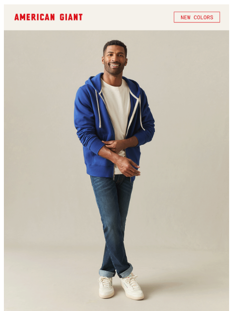 american-giant newsletter: The Midweight Full Zip in New Colors