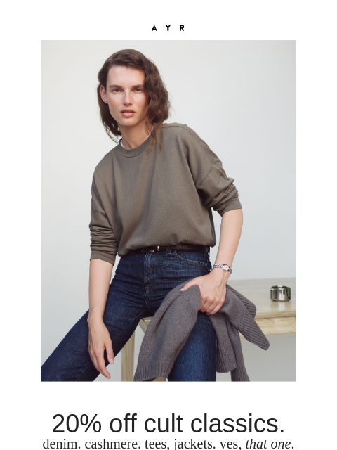 ayr newsletter: CULT CLASSICS, ON SALE