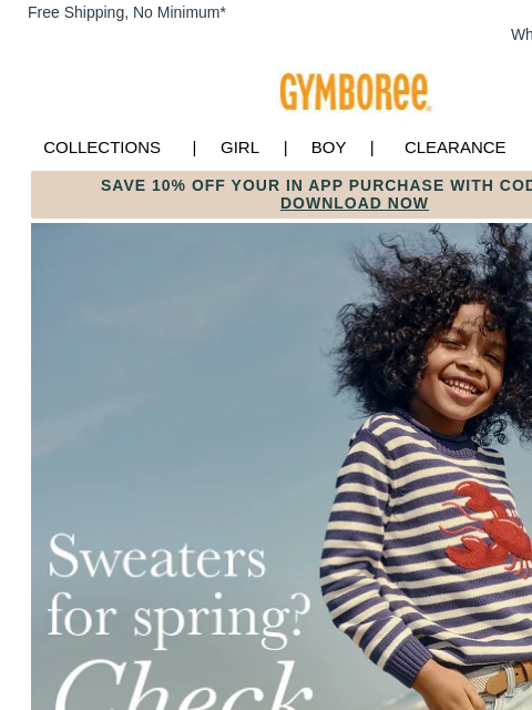 gymboree newsletter: 3 Sweaters Perfect for Spring Weather🍃