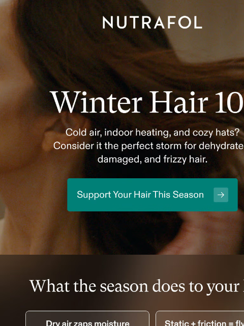 nutrafol newsletter: Why winter = frizz weather.