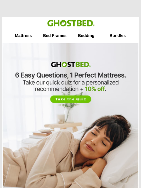 ghostbed newsletter: Is your Mattress your true Valentine? Take our Qui...