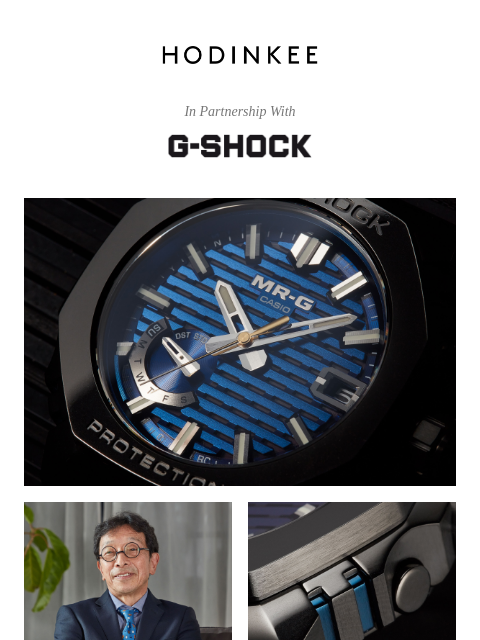 Hodinkee.com In Partnership With The G-SHOCK MRG-B2100R is the latest addition to the esteemed MR-G lineup, combining the rugged durability of G-SHOCK with the refined elegance of metal craftsmanship.