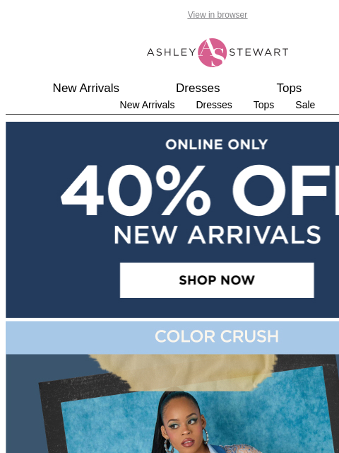 ashleystewart newsletter: The best blues of spring are 40% off🦋💙