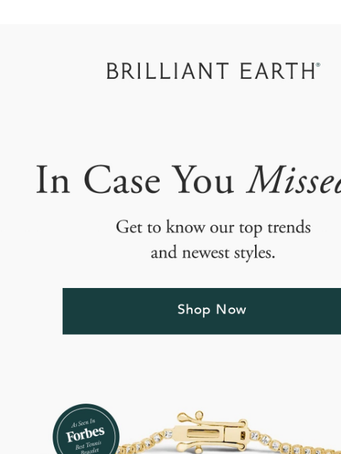 brilliantearth newsletter: RESTOCKED: Our under $1K tennis bracelet