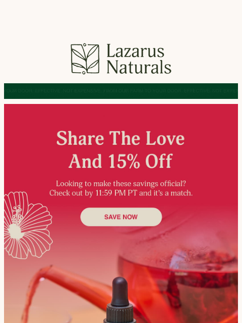 lazarusnaturals newsletter: 💌 Final hours: 15% Off Sitewide