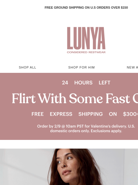 lunya newsletter: 24 HRS LEFT, FREE EXPRESS SHIPPING