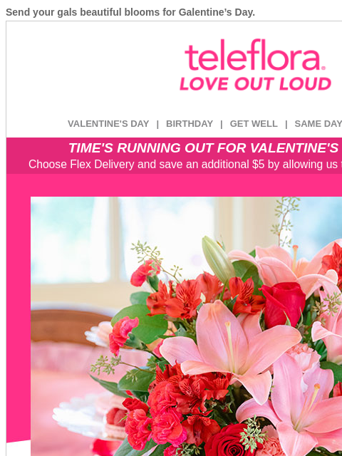 teleflora newsletter: Don’t Let Your [$15.19] Credit Expire
