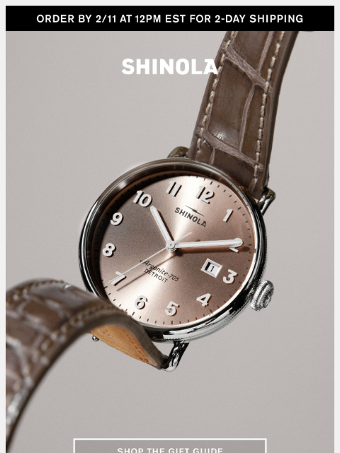 shinola newsletter: Guess less. Mean more.
