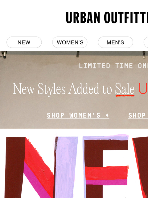 urbanoutfitters newsletter: 📣 NEW ARRIVALS are here →