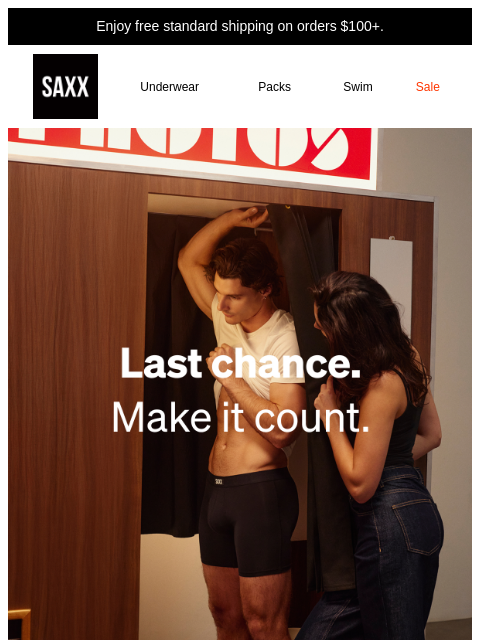 saxxunderwear newsletter: Last chance to get it by Valentine’s Day