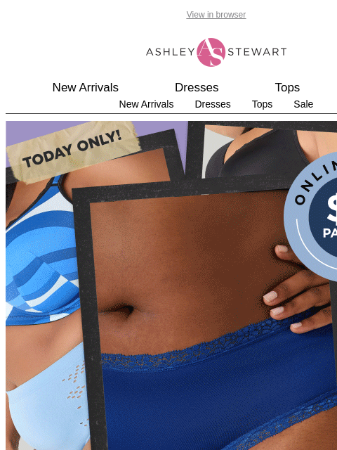 ashleystewart newsletter: $6 PANTIES TODAY ONLY! 📢
