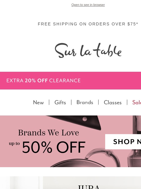 surlatable newsletter: Put a cafe on your countertop with JURA.