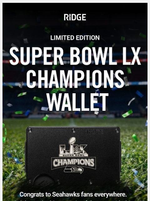 ridge newsletter: The Seahawks Super Bowl Wallet