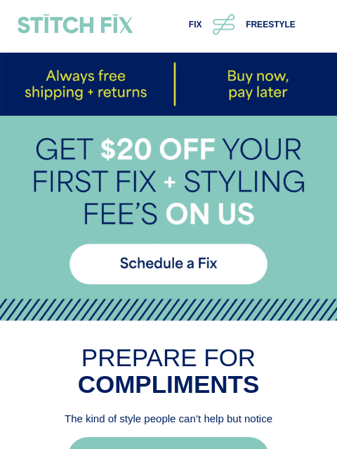 stitchfix newsletter: 10/10 starting lineup