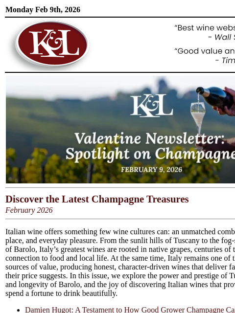 klwines newsletter: K&L Newsletter: Champagne