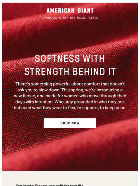 american-giant newsletter: Introducing New Modal Fleece for Her