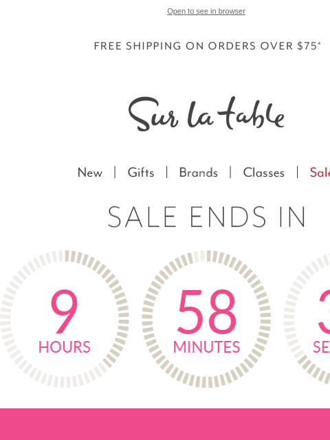 surlatable newsletter: Ends tonight: Extra 20% off Clearance.