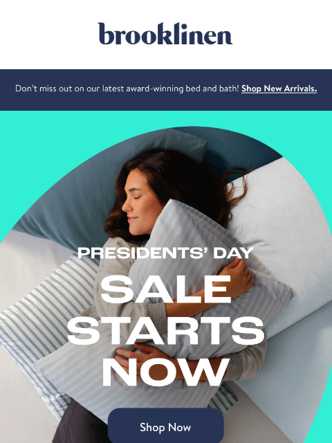 brooklinen newsletter: Presidents’ Day Sale Starts NOW