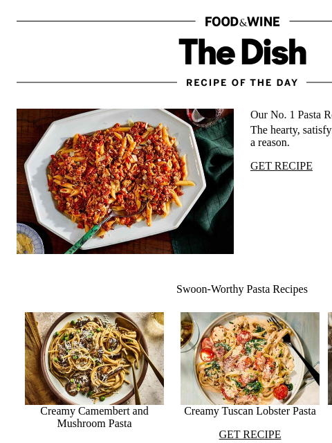foodandwine newsletter: Our No. 1 Pasta Recipe of All Time
