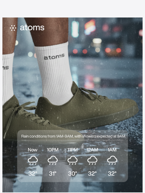 atoms newsletter: Tired of wet socks ruining your day?