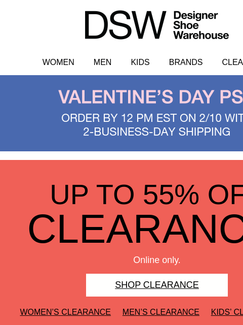 dsw newsletter: CLEARANCE!!!